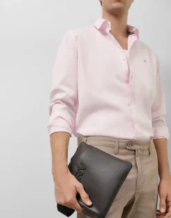 Camisa sport regular oxford rosa claro