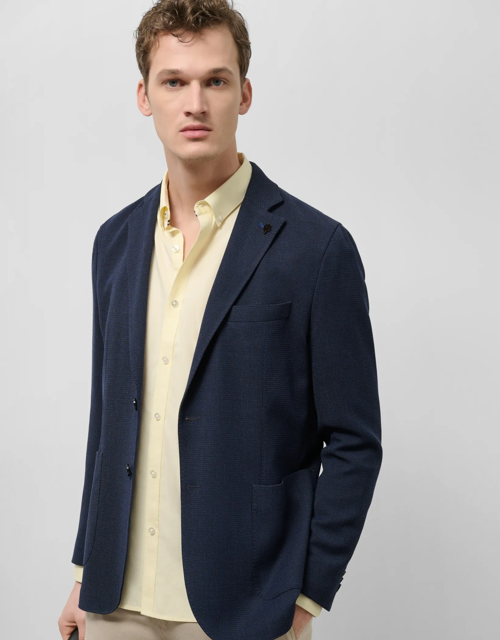 Camisa sport regular oxford amarillo claro