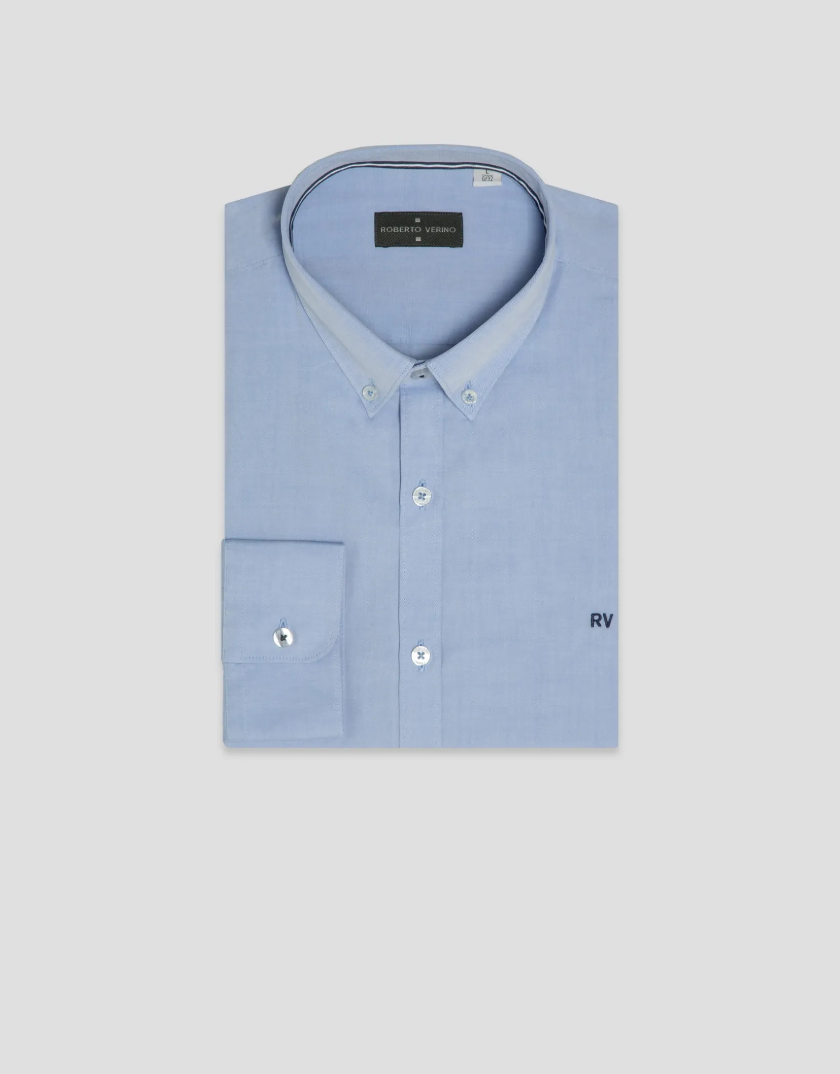 Camisa sport regular oxford celeste