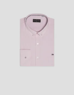 Camisa sport regular oxford rosa claro