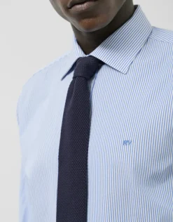 Camisa sport regular raya candela azul medio/blanco