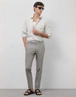 Camisa sport regular raya candela gris/blanco
