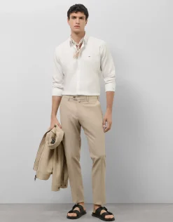 Camisa sport slim blanca con estructura