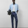 Camisa sport slim fit pata de gallo celeste