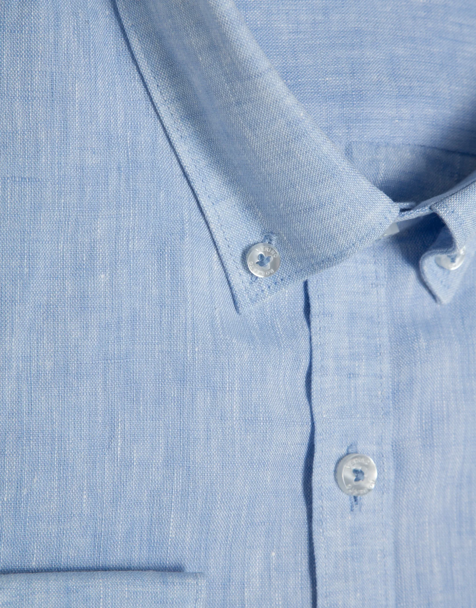 Camisa sport slim lino celeste