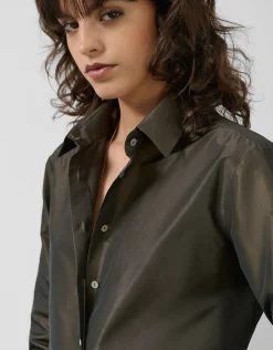 Camisa tafeta marrón