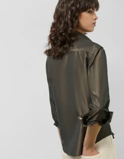 Camisa tafeta marrón