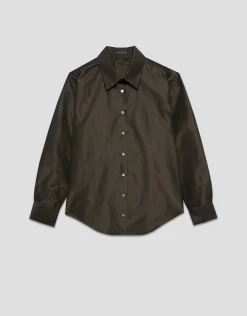 Camisa tafeta marrón