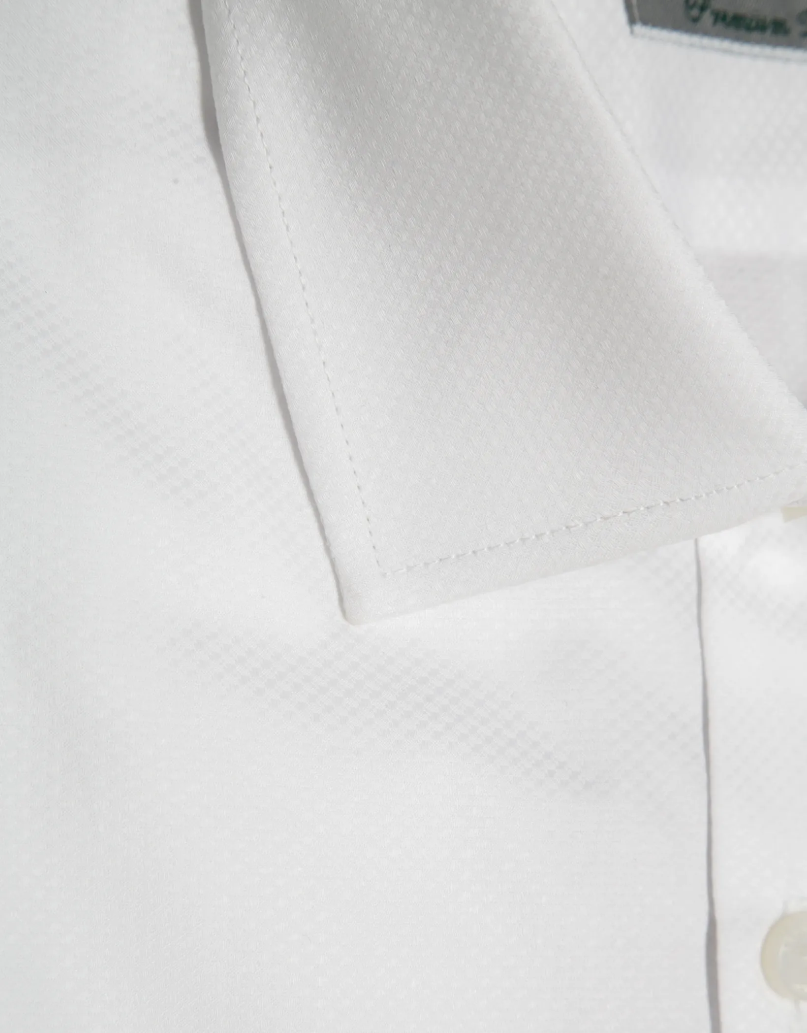 Camisa vestir algodón estructura diamante blanca