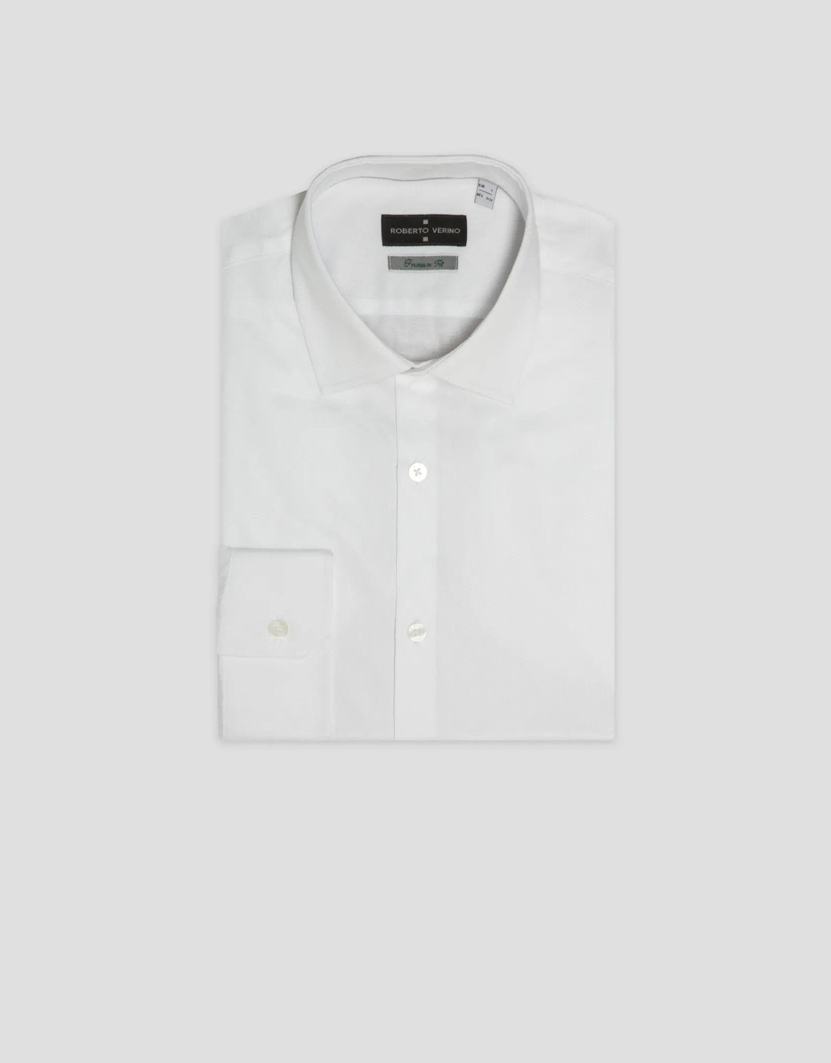 Camisa vestir algodón estructura diamante blanca