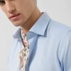Camisa vestir microestructura celeste