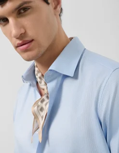Camisa vestir microestructura celeste