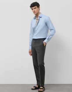 Camisa vestir microestructura celeste