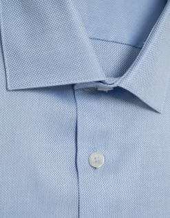 Camisa vestir microestructura celeste