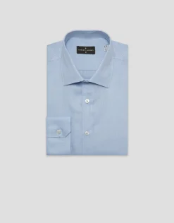 Camisa vestir microestructura celeste