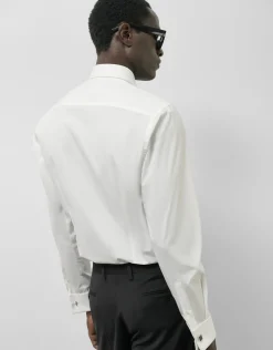 Camisa vestir slim blanca puño gemelo