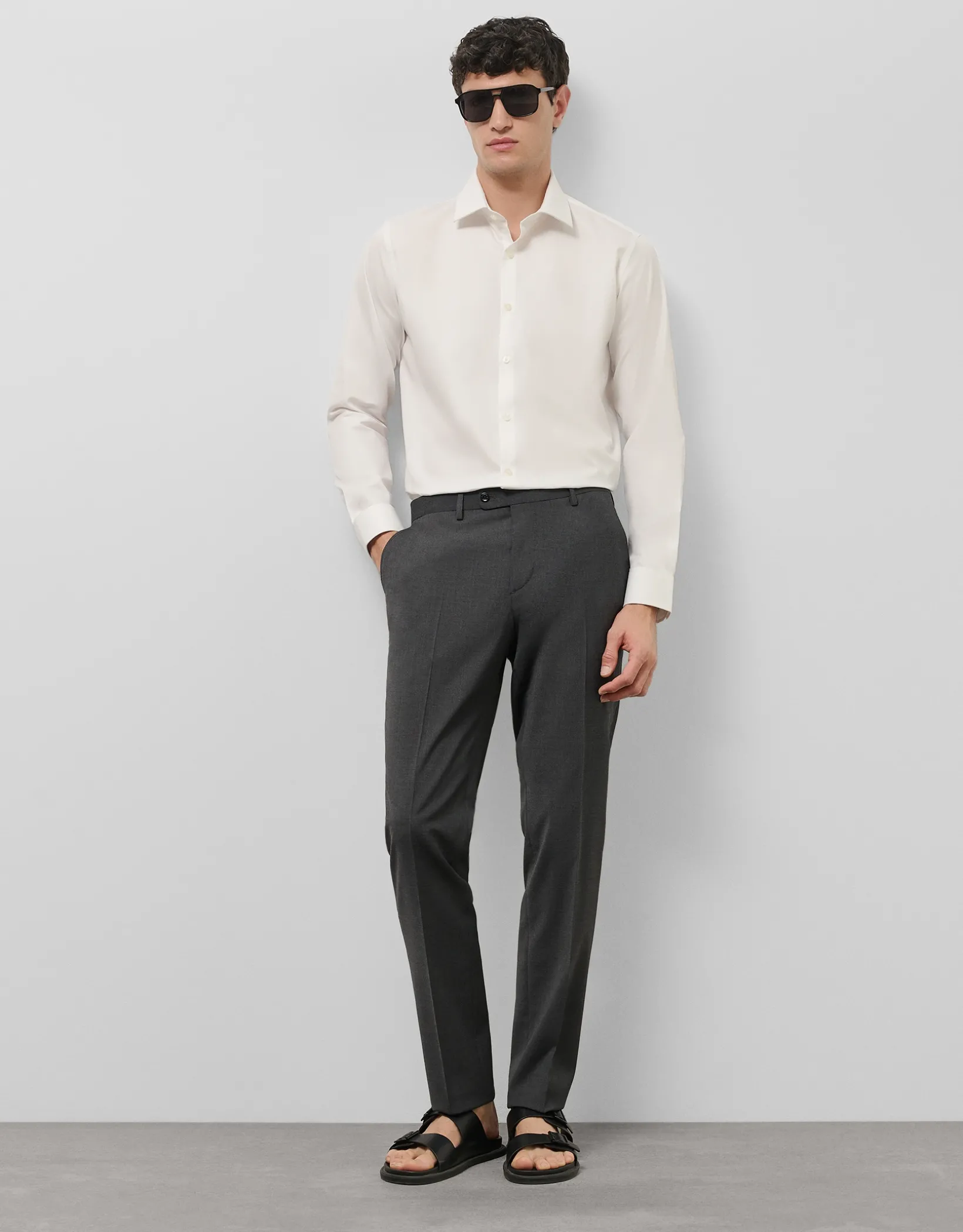 Camisa vestir slim estructura blanca