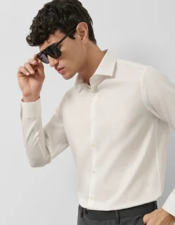 Camisa vestir slim estructura blanca