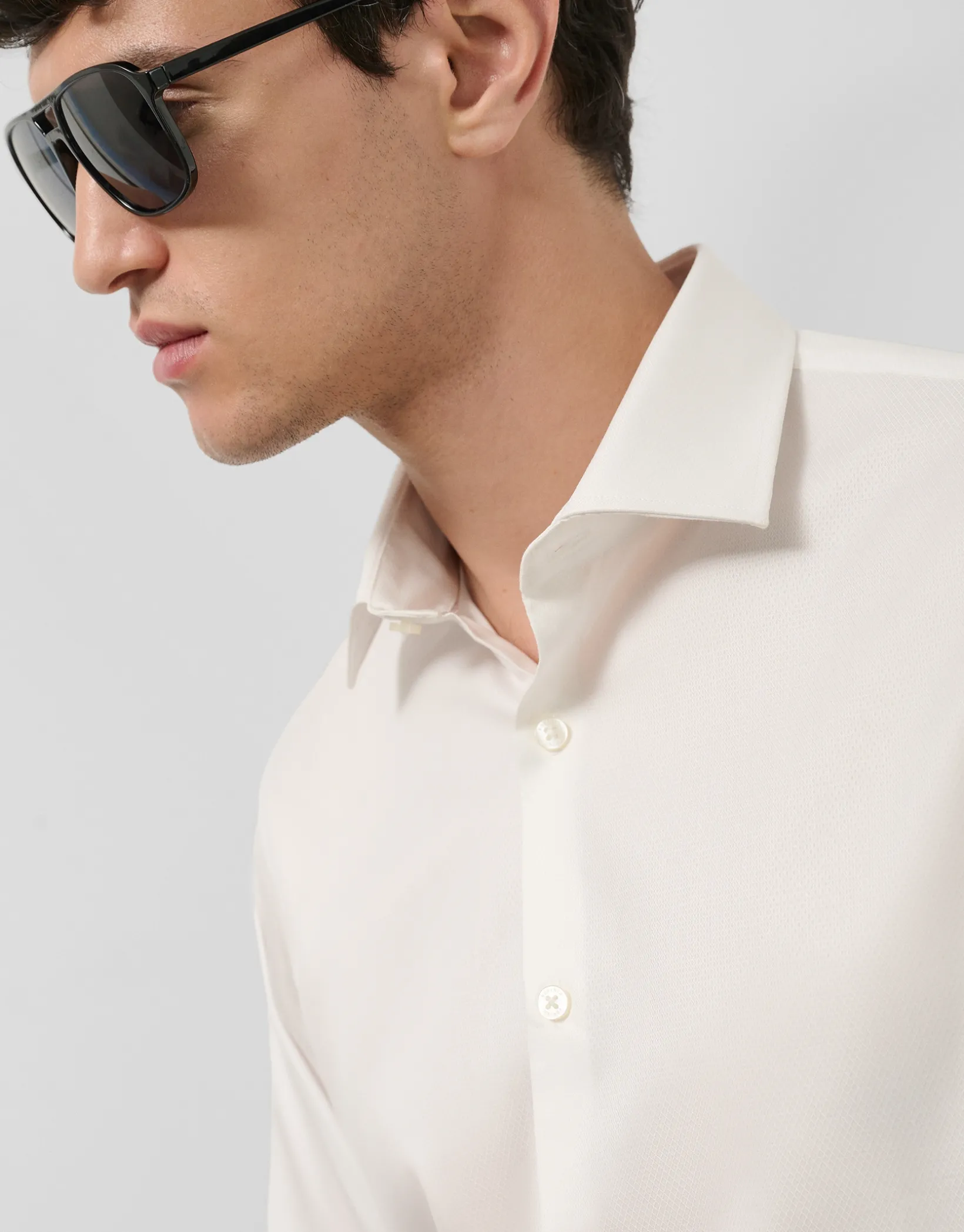 Camisa vestir slim estructura blanca