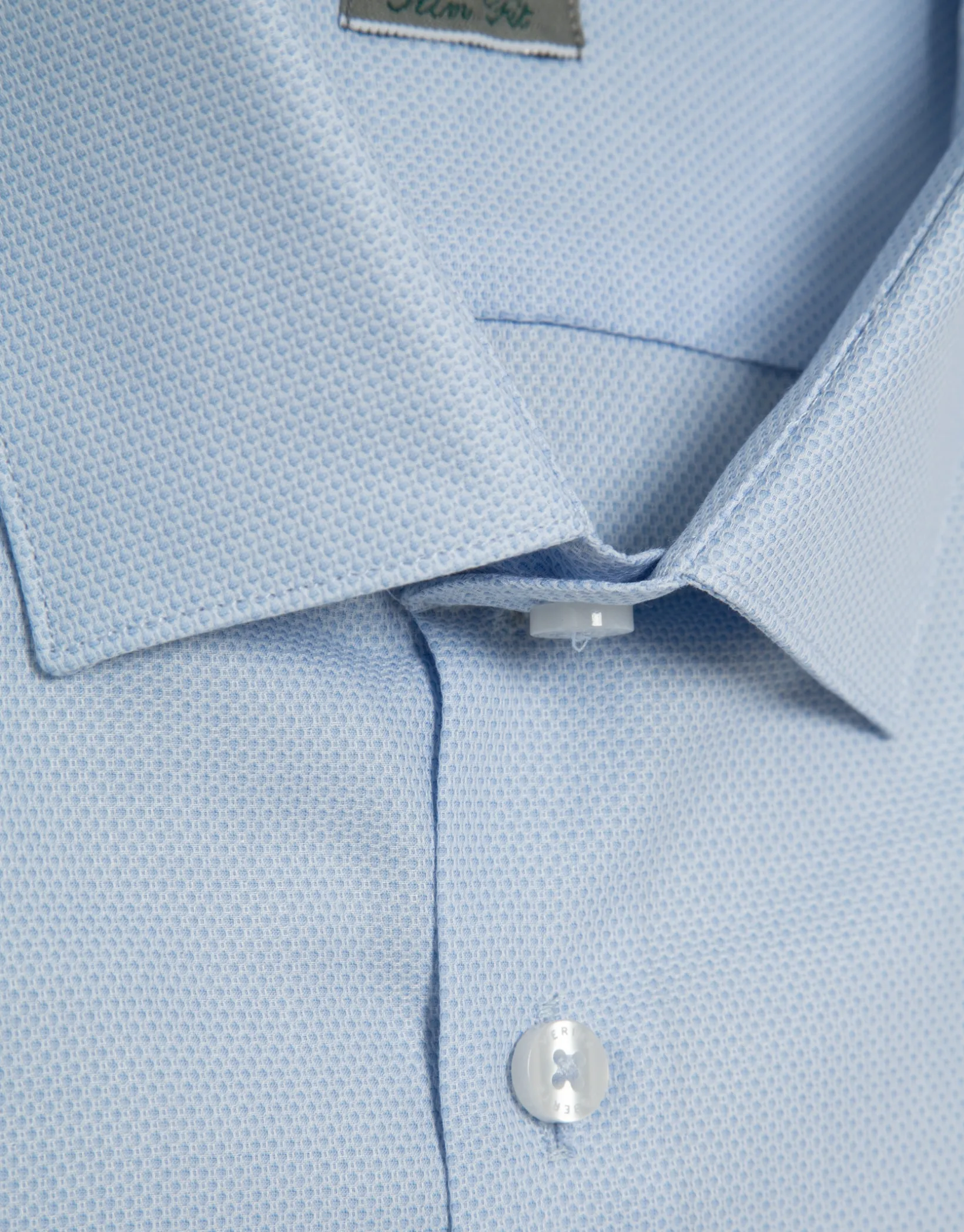 Camisa vestir slim fit microdibujo celeste