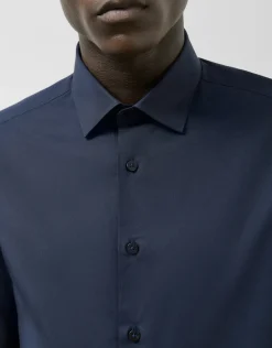 Camisa vestir slim liso marino