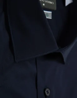Camisa vestir slim liso marino