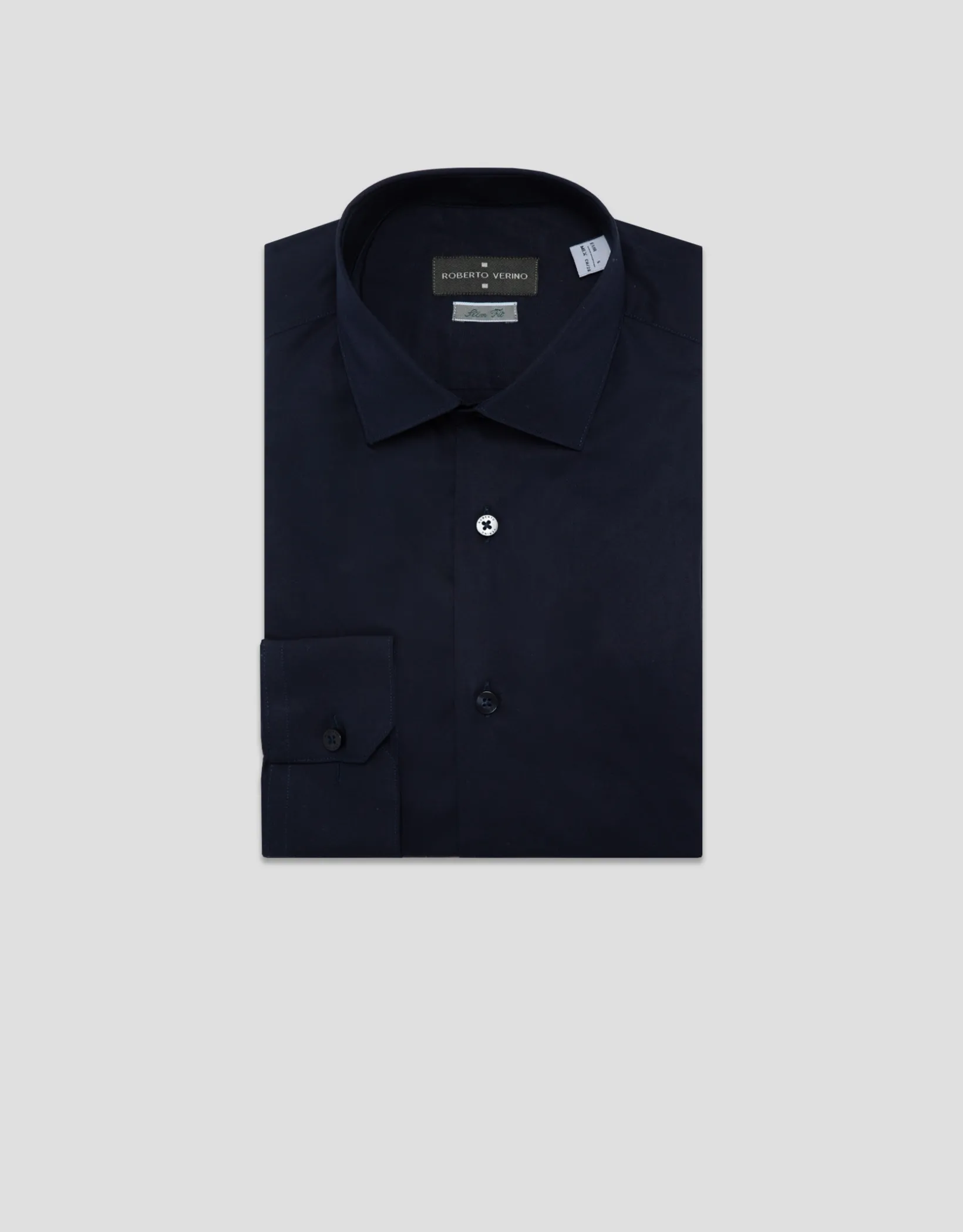Camisa vestir slim liso marino
