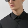 Camisa vestir slim liso negro