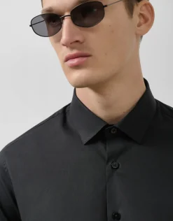 Camisa vestir slim liso negro