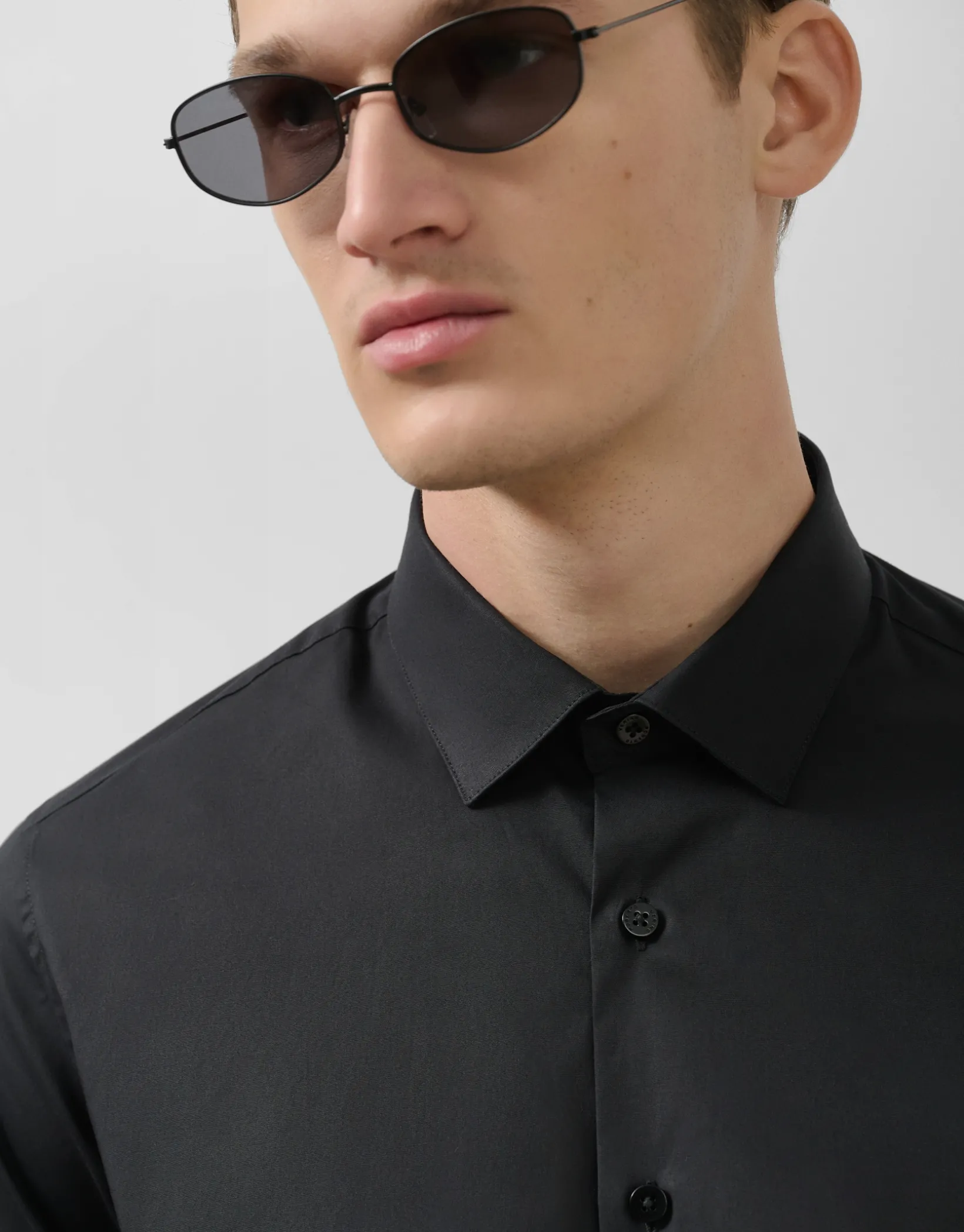 Camisa vestir slim liso negro