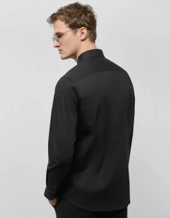 Camisa vestir slim liso negro