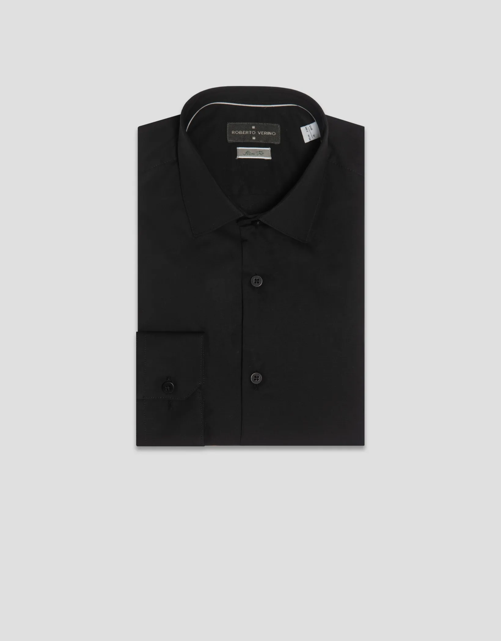 Camisa vestir slim liso negro