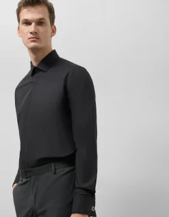 Camisa vestir slim negro puño gemelo