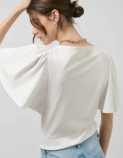 Camiseta manga capa en algodón blanco