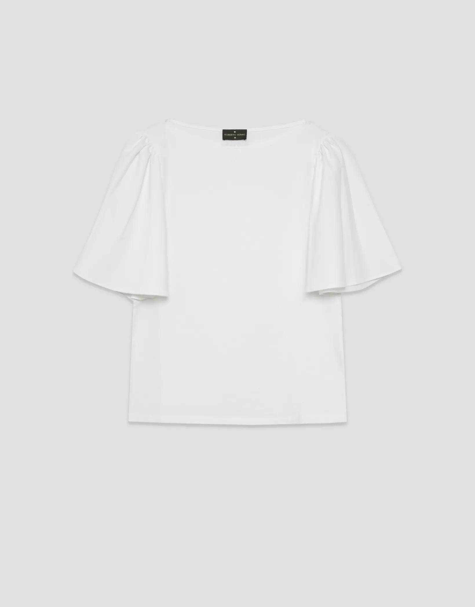 Camiseta manga capa en algodón blanco