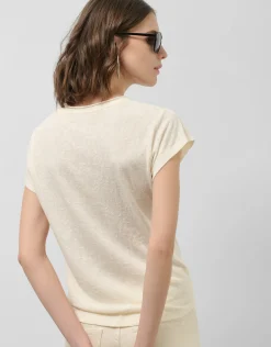 Camiseta punto ligero estampado estrellas doradas