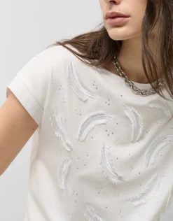 Camiseta sin mangas oversize blanca con bordado en delantero