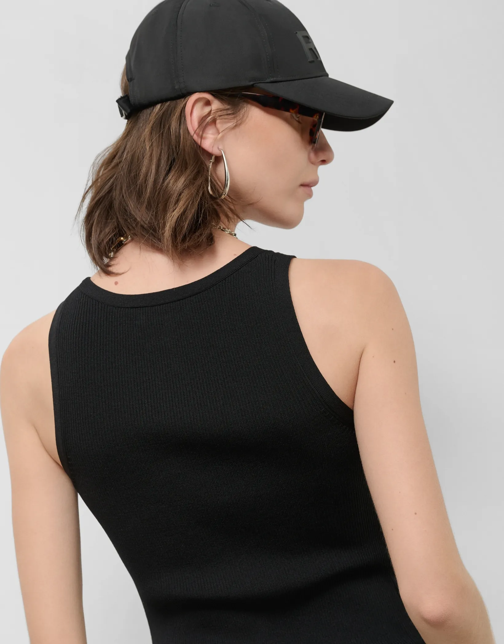 Camiseta sisas punto tricotado negro