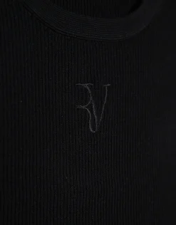 Camiseta sisas punto tricotado negro