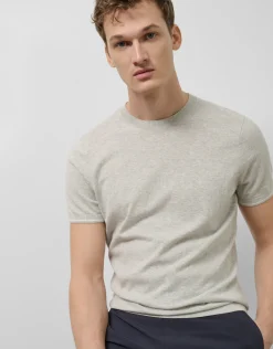 Camiseta tricotada gris melange