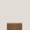 Cartera billetera grande Linda piel acolchada cámel