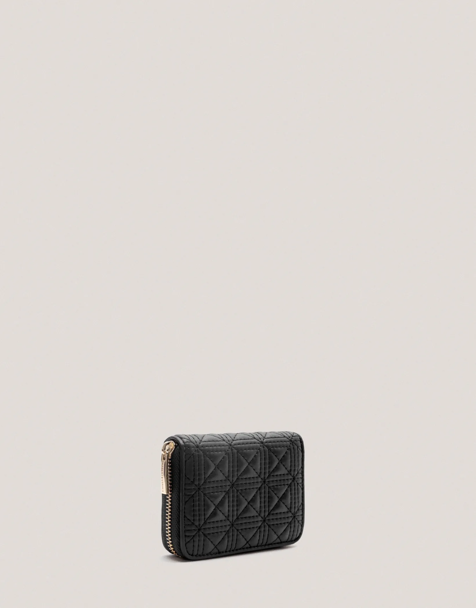 Cartera monedero Linda piel acolchada negro