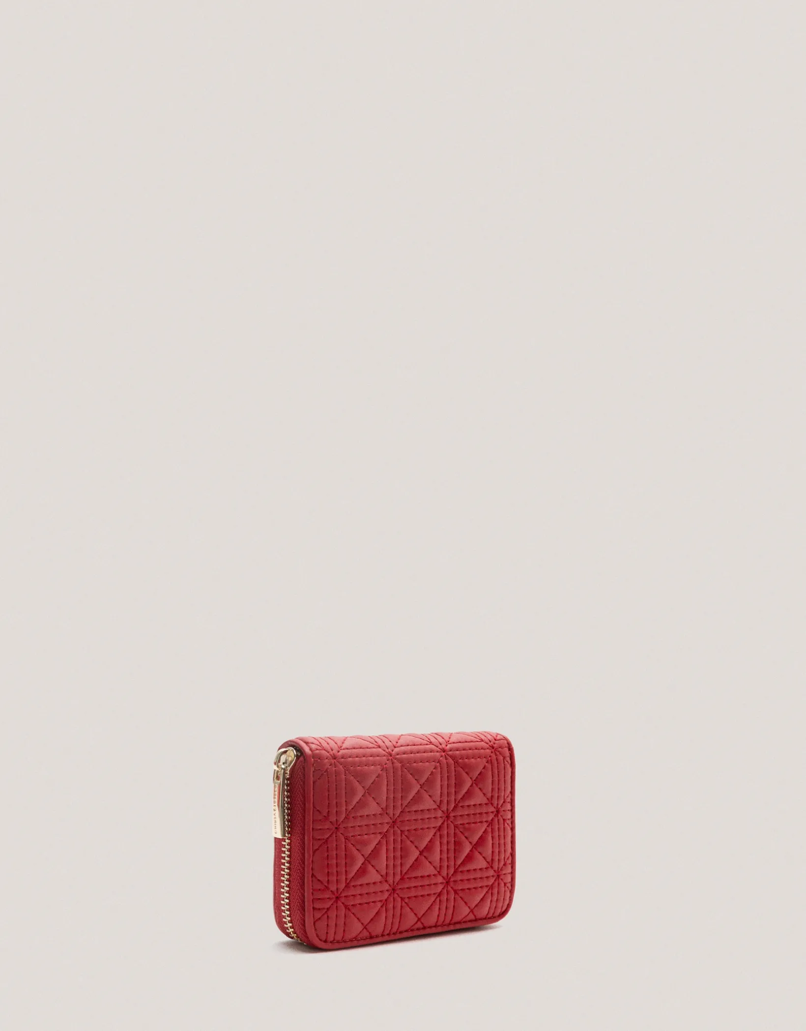 Cartera monedero Linda piel acolchada rojo