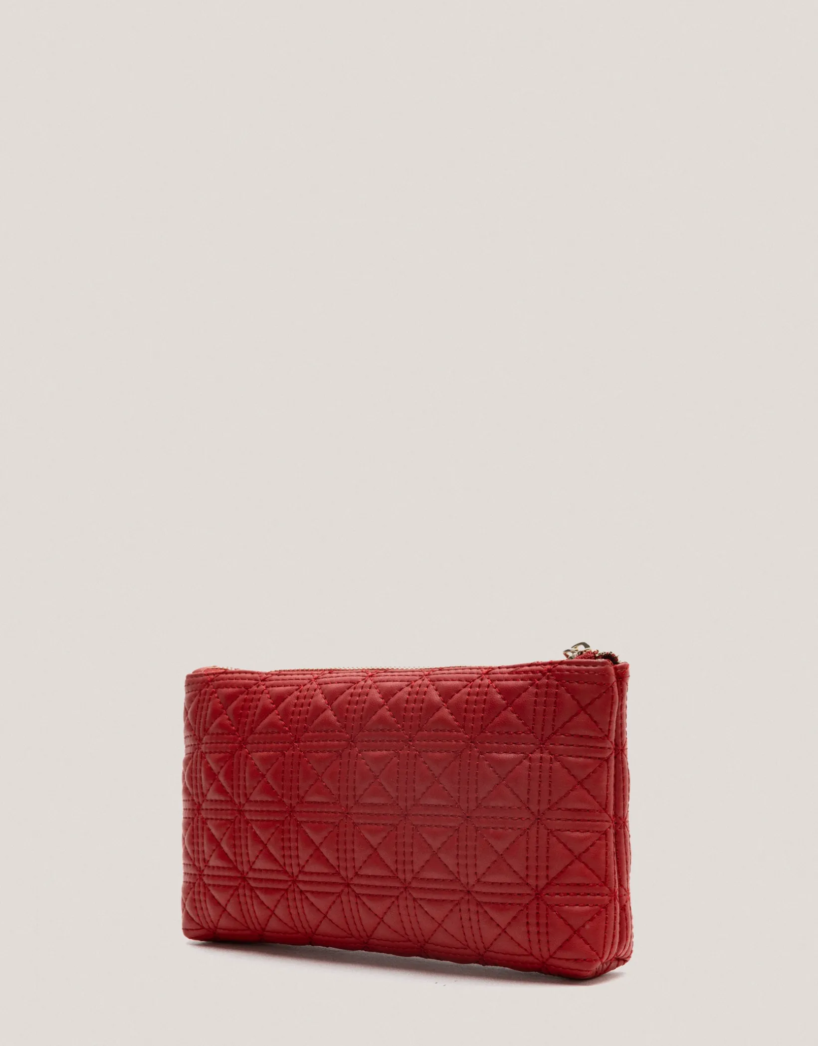 Cartera neceser Linda piel acolchada roja