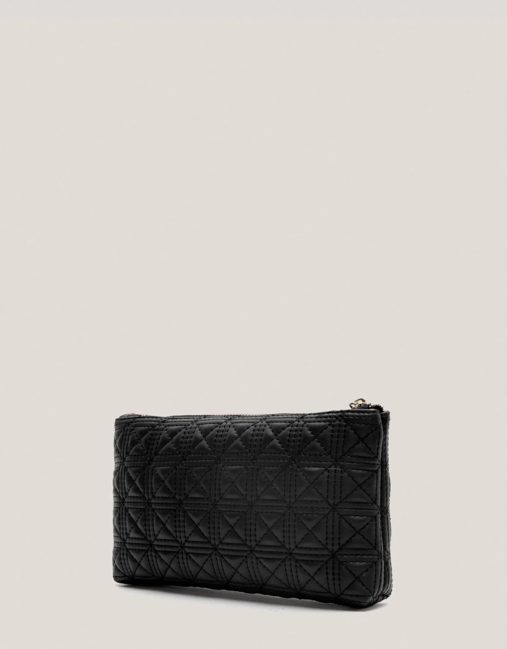 Cartera neceser Linda piel acolchada negro