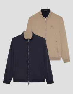 Cazadora reversible marino y tostado