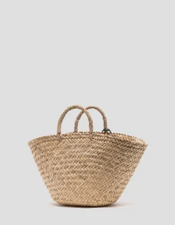 Cesta Tana Mini fibras vegetales con flores bordadas