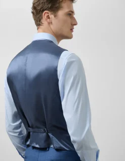 Chaleco cuadros tonos azules