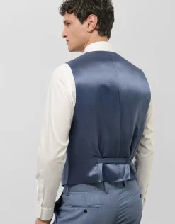 Chaleco ojo de perdiz azul medio