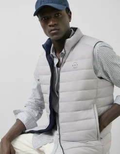 Chaleco reversible marino y gris